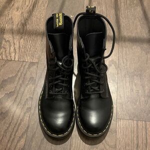 Dr. Marten Black Leather Lace-Up Boots